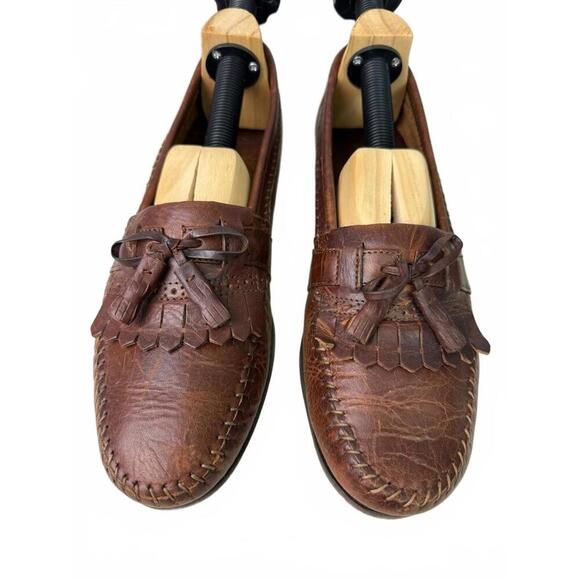 Vito Rufalo Mens Loafers Kiltie Tassels All Leather US 10 Made in Italy - Picture 4 of 9